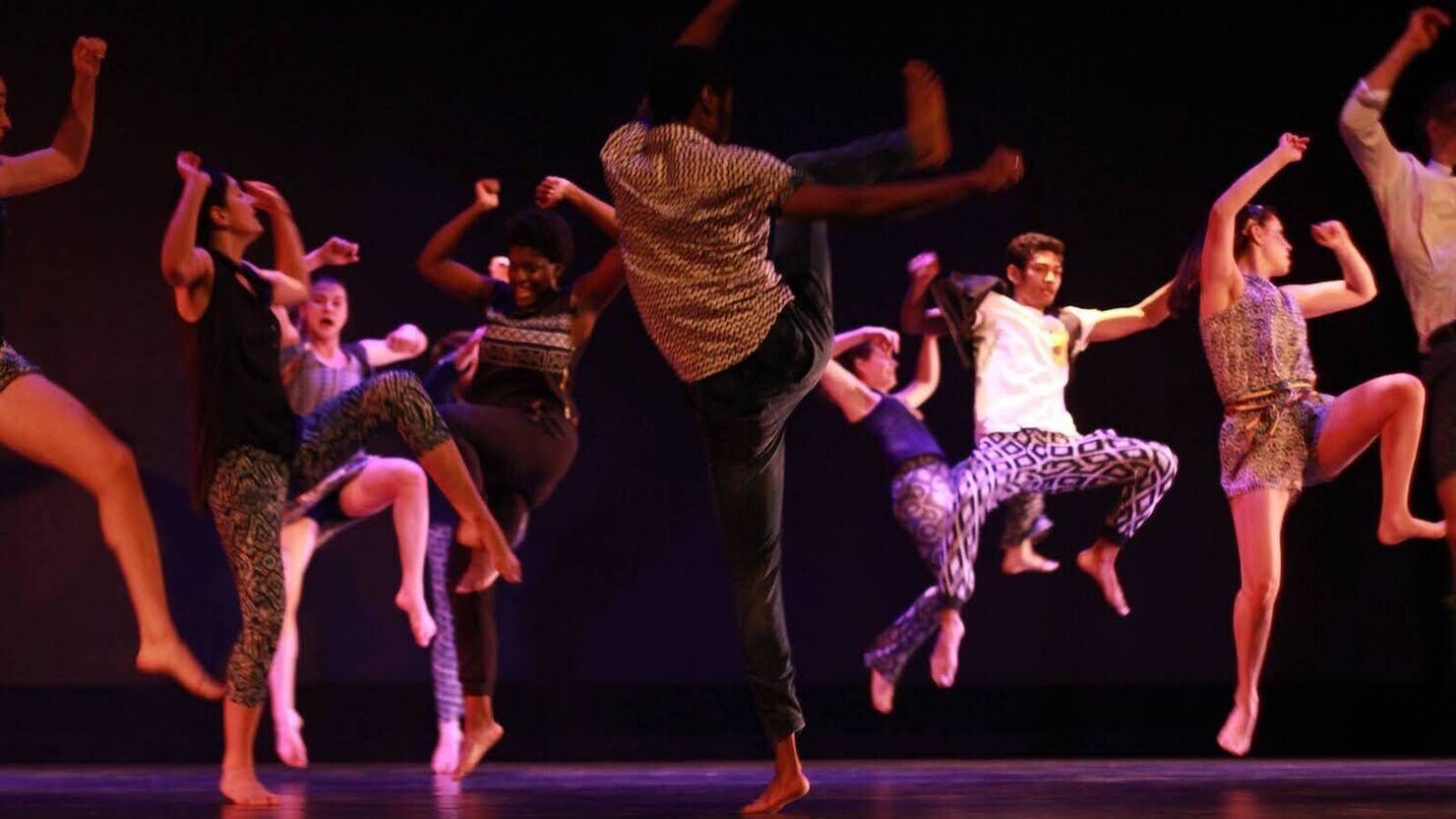 Students in a dance performance